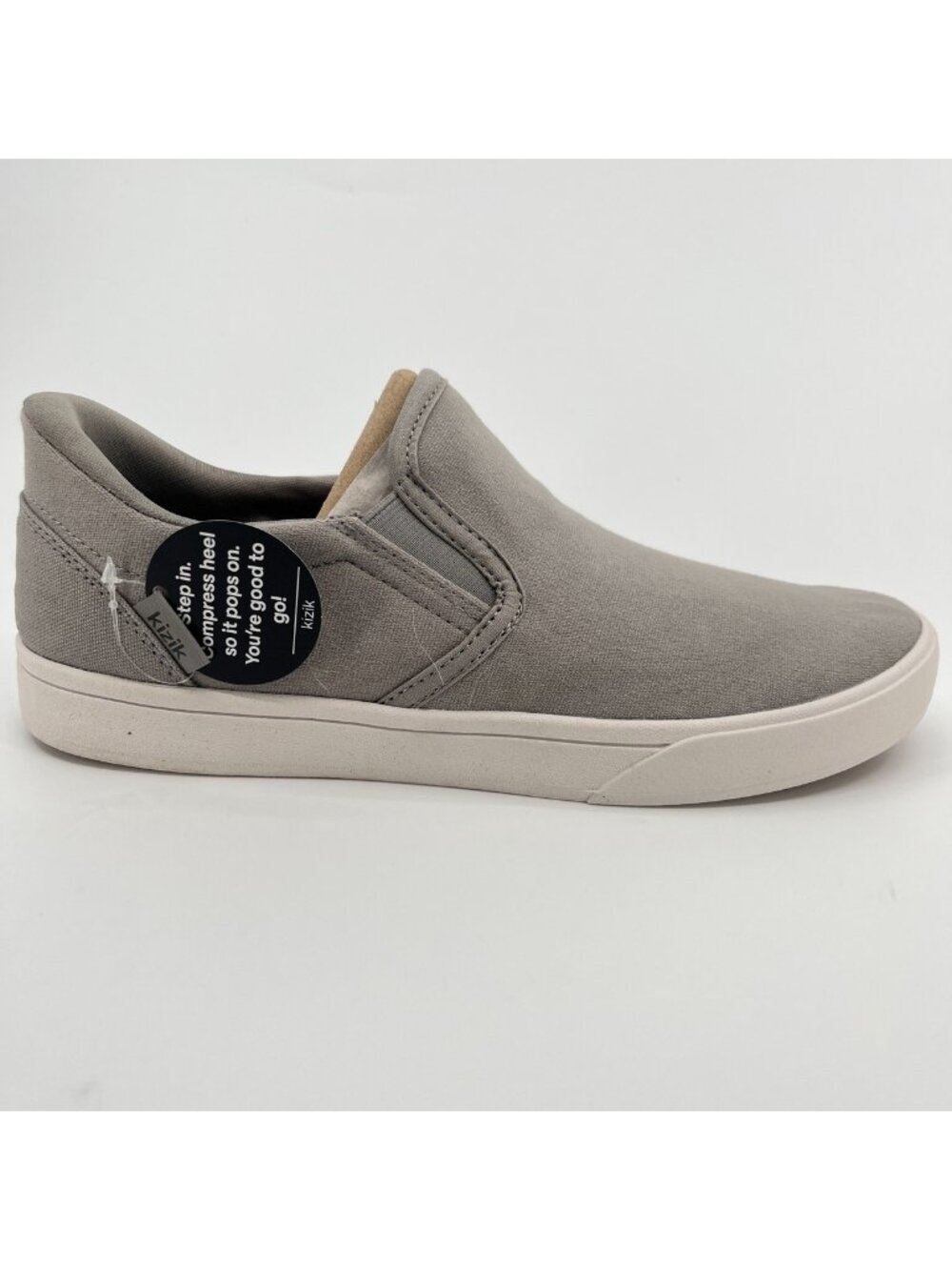 Kizik Venice Mens Size 8.5 Gray White Athletic Walking Slip On Shoes Sneakers